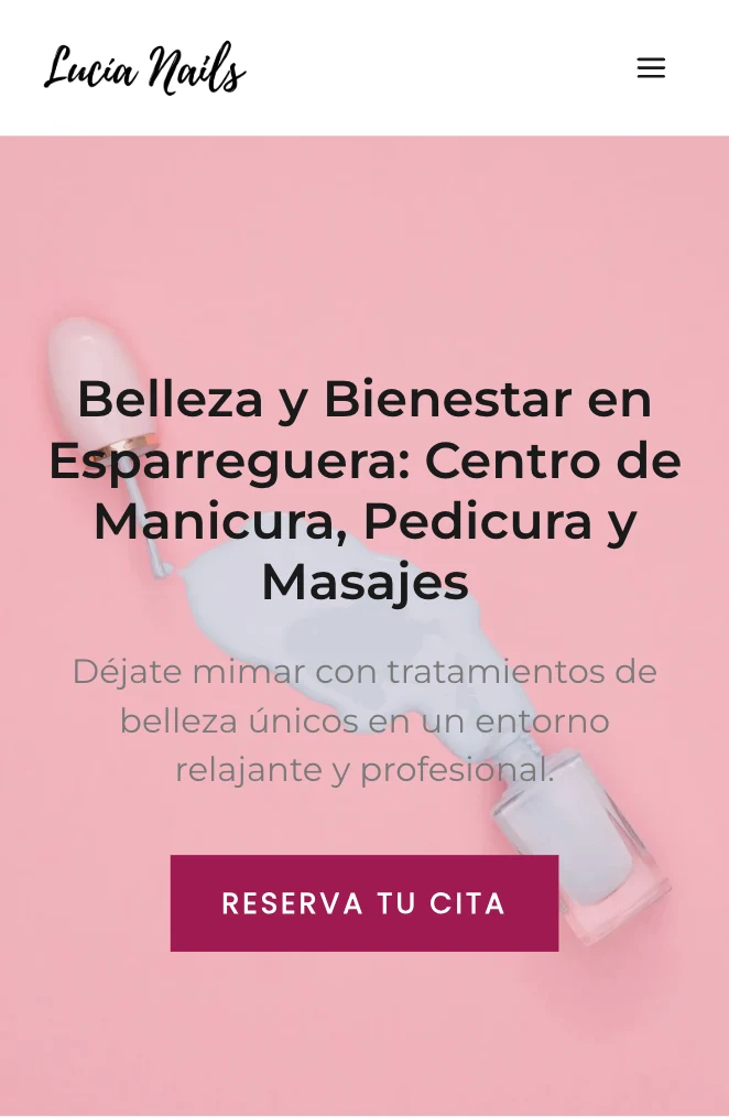 Captura móvil de la web Lucía Nails Art